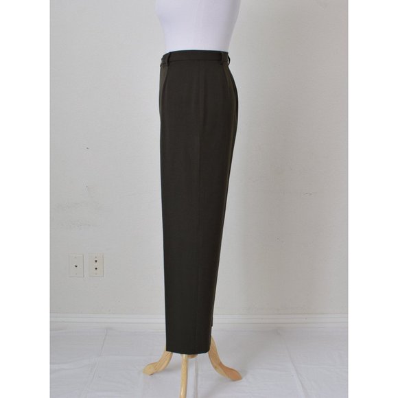 Vintage 80s Olive Green Stretch Pants size 12P | 32 waist - Picture 4 of 10